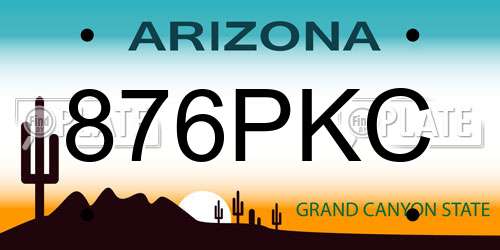 876PKC Arizona License Plate