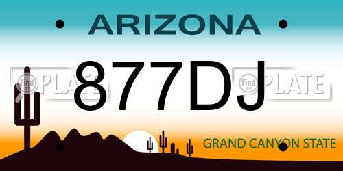 877DJ Arizona License Plate