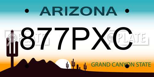 877PXC Arizona License Plate