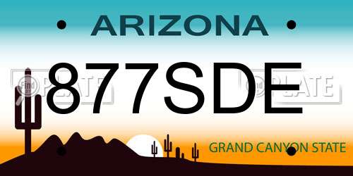877SDE Arizona License Plate