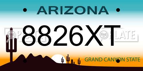 8826XT Arizona License Plate