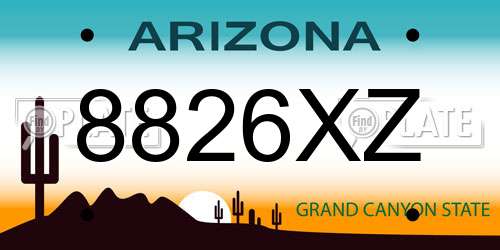 8826XZ Arizona License Plate