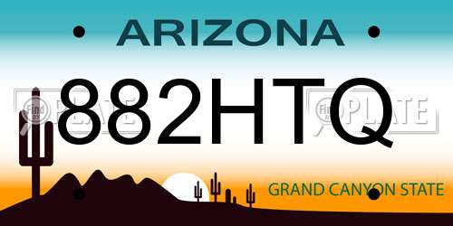882HTQ Arizona License Plate