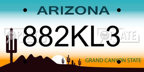 882KL3 Arizona License Plate