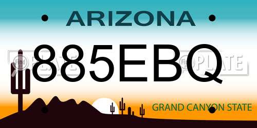 885EBQ Arizona License Plate