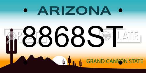 8868ST Arizona License Plate