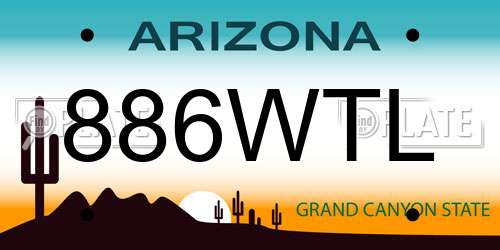 886WTL Arizona License Plate