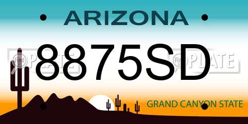 8875SD Arizona License Plate