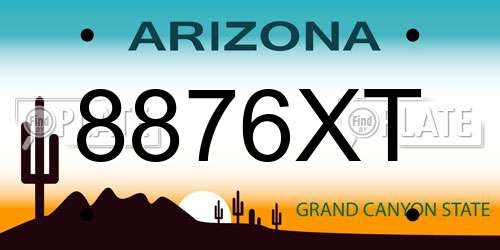 8876XT Arizona License Plate