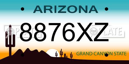 8876XZ Arizona License Plate