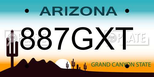 887GXT Arizona License Plate