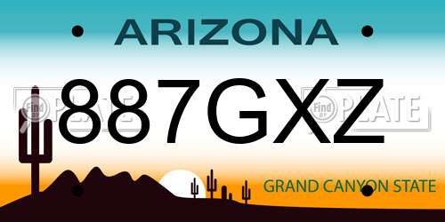 887GXZ Arizona License Plate