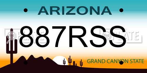 887RSS Arizona License Plate