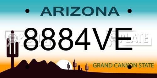 8884VE Arizona License Plate