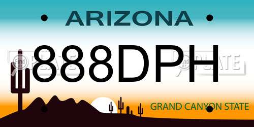 888DPH Arizona License Plate