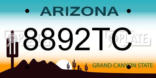 8892TC Arizona License Plate