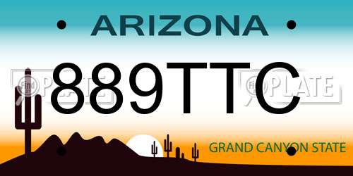 889TTC Arizona License Plate