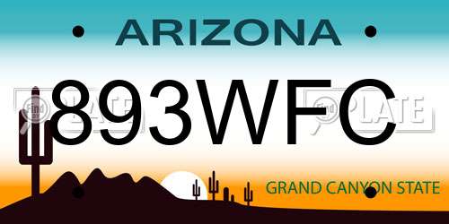 893WFC Arizona License Plate