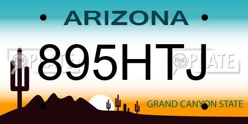 895HTJ Arizona License Plate