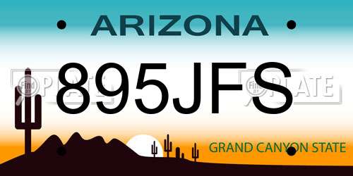 895JFS Arizona License Plate