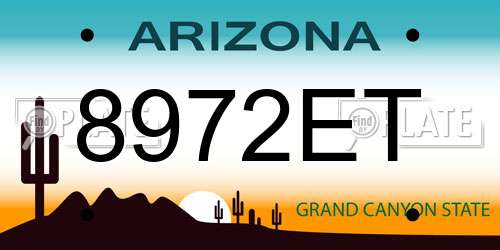 8972ET Arizona License Plate