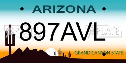 897AVL Arizona License Plate
