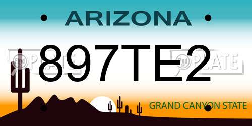 897TE2 Arizona License Plate