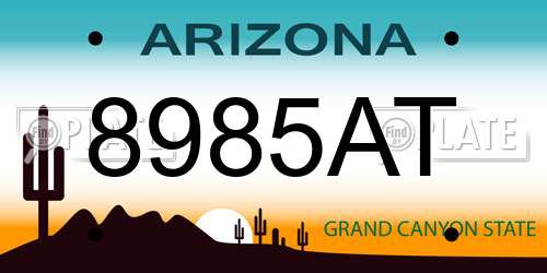 8985AT Arizona License Plate