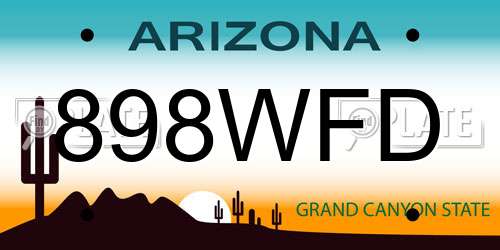 898WFD Arizona License Plate