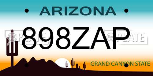 898ZAP Arizona License Plate