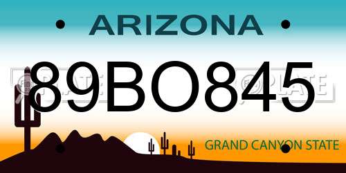 89BO845 Arizona License Plate