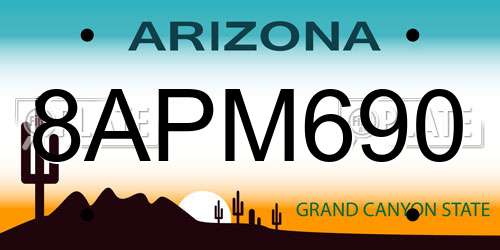 8APM690 Arizona License Plate