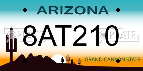 8AT210 Arizona License Plate