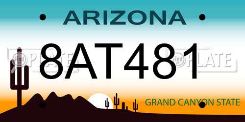 8AT481 Arizona License Plate