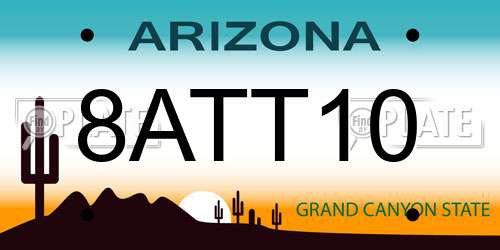 8ATT10 Arizona License Plate