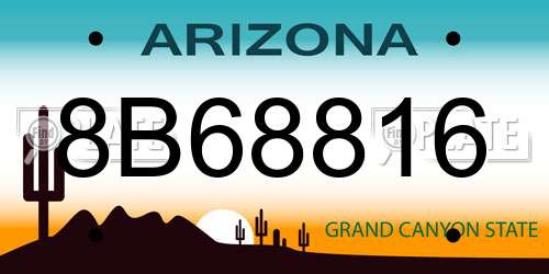 8B68816 Arizona License Plate