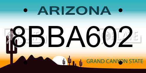 8BBA602 Arizona License Plate
