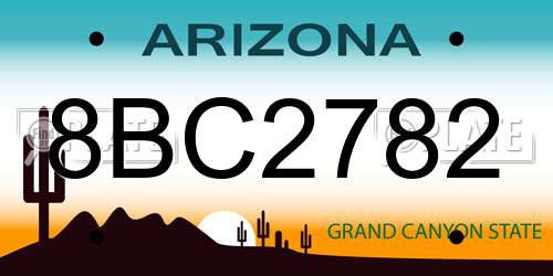 8BC2782 Arizona License Plate