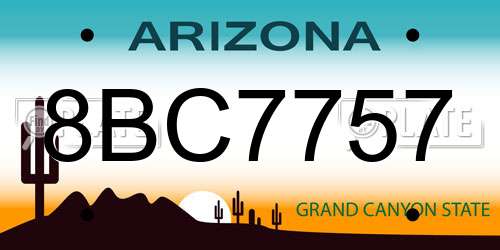 8BC7757 Arizona License Plate