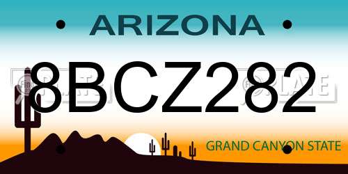 8BCZ282 Arizona License Plate