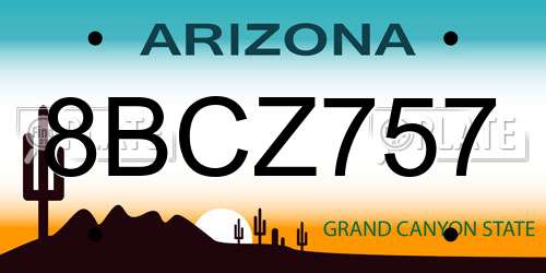 8BCZ757 Arizona License Plate