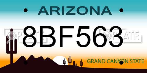 8BF563 Arizona License Plate