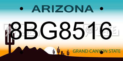 8BG8516 Arizona License Plate