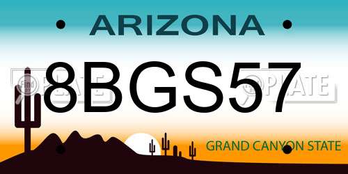 8BGS57 Arizona License Plate