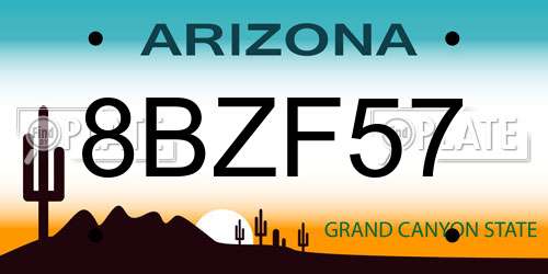 8BZF57 Arizona License Plate