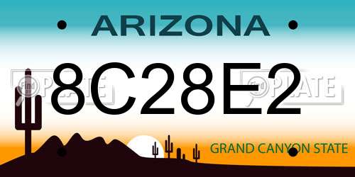 8C28E2 Arizona License Plate