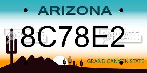 8C78E2 Arizona License Plate