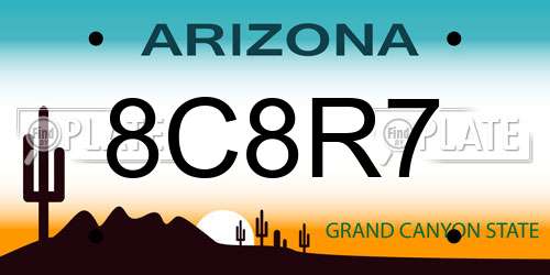 8C8R7 Arizona License Plate