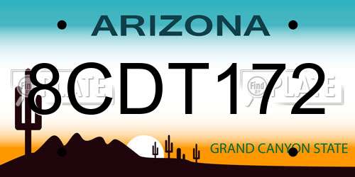 8CDT172 Arizona License Plate