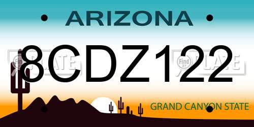 8CDZ122 Arizona License Plate